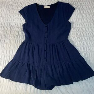 🔹 navy blue romper with a plunge neckline, size small from altar'd state!
